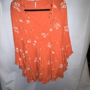 Free People Tangerine Floral Dress ⚡️